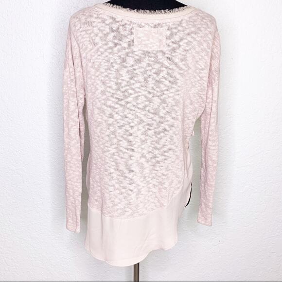 Anthropologie Deletta light pink burnout ruffle bottom top size Small - Picture 15 of 15